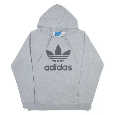 ADIDAS ORIGINALS Mens Grey Hoodie L