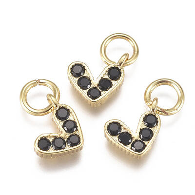 Brass Micro Pave Cubic Zirconia Charms
