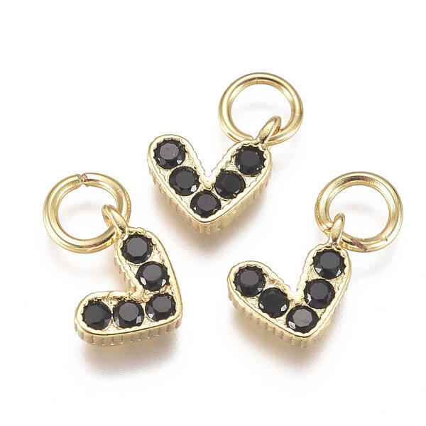 Brass Micro Pave Cubic Zirconia Charms