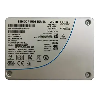 Intel SSDPE7KX020T701 | DC P4501 2TB Triple-Level Cell PCI Express 3.1 x4 NVMe U.2 2.5-Inch Solid State Drive