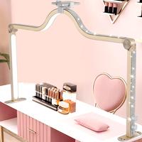 Bright Half Moon Light For Nail Desk, 35 In Nail Tech Light, 3000k -6000k Nail Table Lamp, Desk Lamp With Phone Holder, Esthe...