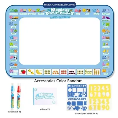Reusable Magic Watercolor Painting Mat, Letter & Dinosaur Themed Watercolor Graffiti Mat with Magic Water Pen, Creative Water...