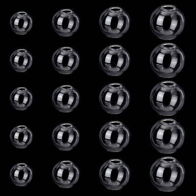 about 200pcs 4 Sizes Mini Clear Glass Globe Bottle Wish Glass Ball Bottles for DIY Pendant Charms Stud Earring Making (Withou...