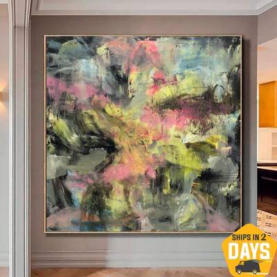 Original Colorful Acrylic Abstract Painting On Canvas Texture Oil Painting Abstract Fine Art Handmade Wall Art | MORNING IN T...