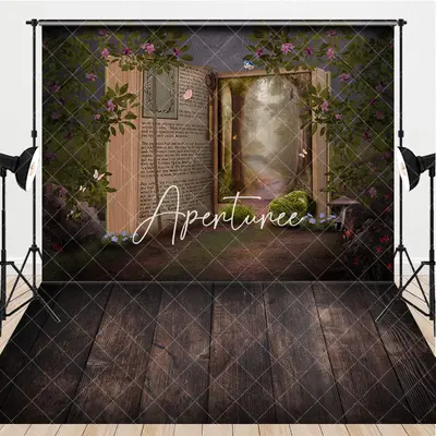 Aperturee Wooden Floor Fairy Story Book Combo Set Backdrop, 7 x 5 ft / 7 x 5 ft, 97.4 USD, combo set backdrops, LH0E029-D, CY...