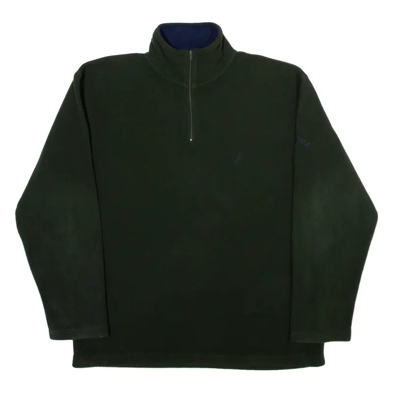 NAUTICA Mens Sweatshirt Green 1/4 Zip M