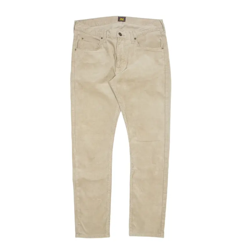 LEE Corduroy Trousers Beige Slim Tapered Mens W31 L32