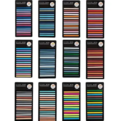 12 Colorful Index Sticker (12pcs), Waterproof Pet Index Sticker, Creative Index Sticker, Office Stationery & Supplies