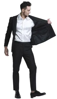 Tazio Men's Outfit: Light Pinstripe Skinny Fit 2-Piece Suit