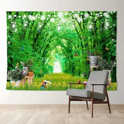 Aperturee Green Forest Garden Easter Day Photograph Backdrop