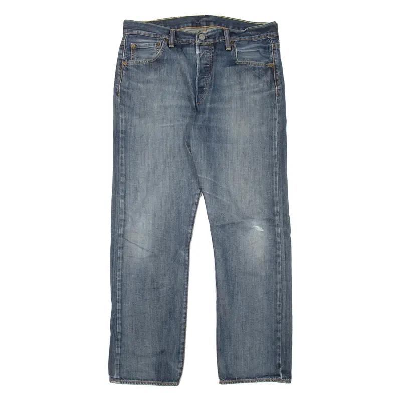 LEVI'S 501 Jeans Mens Blue Regular Straight Stone Wash W34 L30