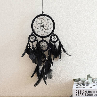 Woven Web/Net with Feather Pendant Decorations