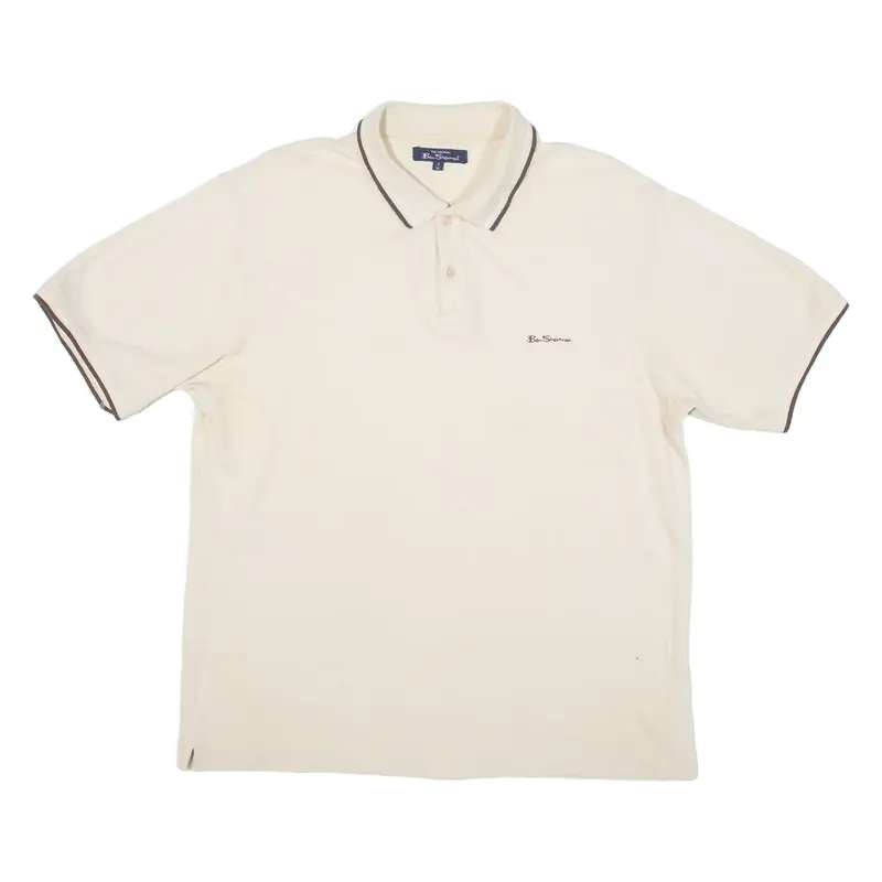 BEN SHERMAN Mens Polo Shirt Cream XL