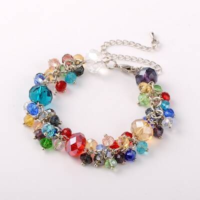 Trendy Faceted Glass Beads Bracelets
