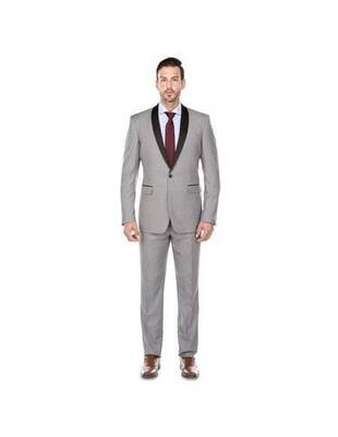 Tux-Shawl Lt.Gray/Black -  Tuxedo Wholesale  Distributors