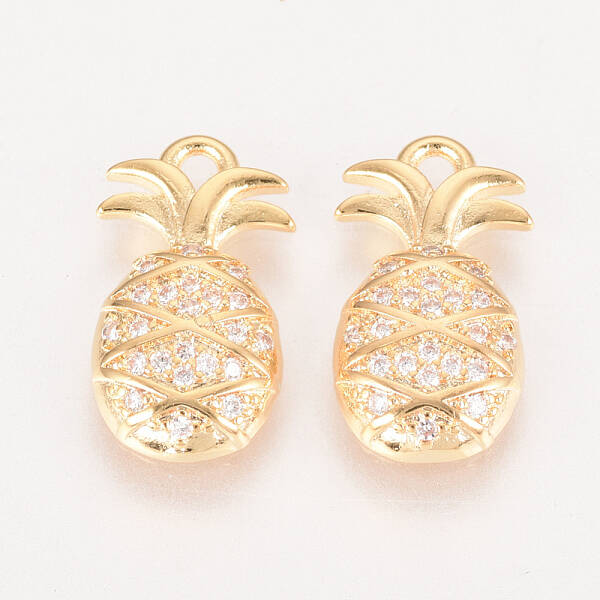 Brass Micro Pave Cubic Zirconia Pendants