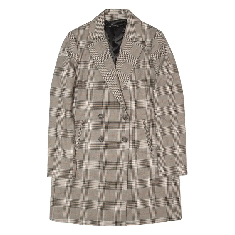 ZARA BASIC Blazer Jacket Beige Check Mens S