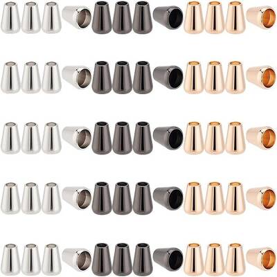 60Pcs 3 Colors Zinc Alloy Cord Ends