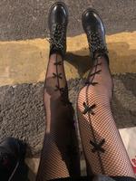 Women's Bow Decor Fishnet Tights, Hollow Out Pantyhose for Ladies, Black Sheer Mesh Stockings for Costume Dance Party, Women'...