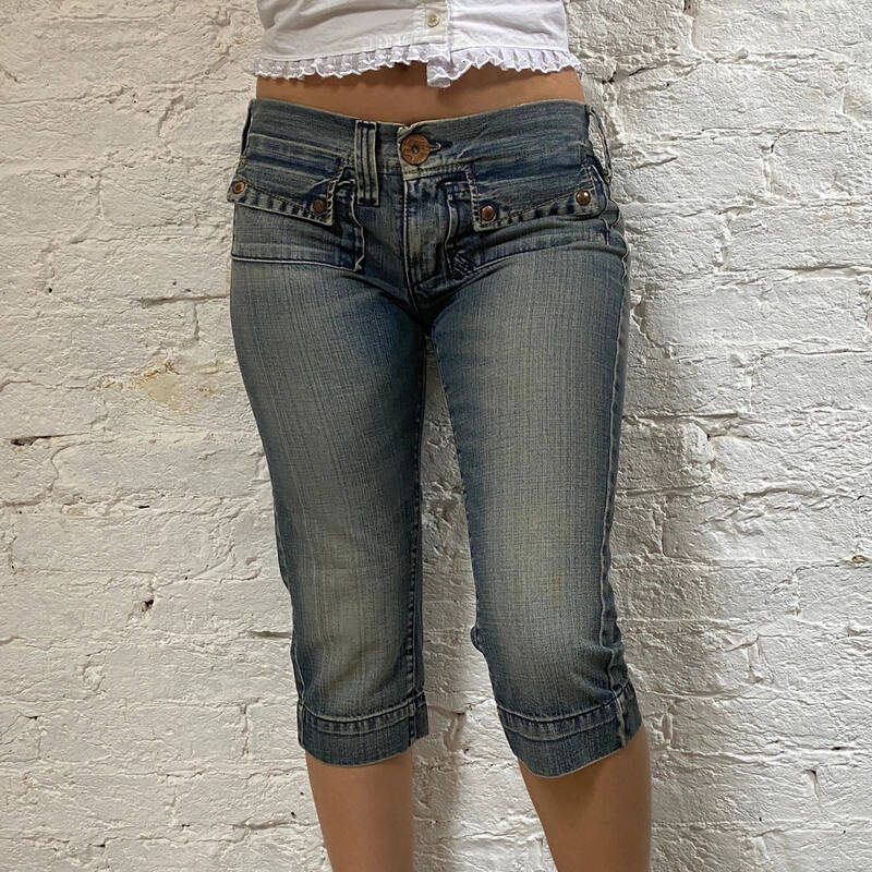 Miss Sixty Denim Shorts - 32W UK 10 Blue Cotton