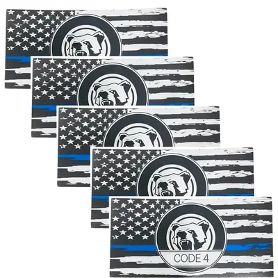 10 Packs Thin Blue Line Sticker - Code 4, Thin Line Flag Car Decal, Police Support Stickers - American Flag Thin Blue Line De...