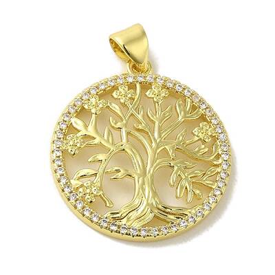 Brass Micro Pave Cubic Zirconia Pendants