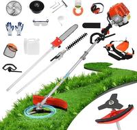 Explorinox 5 in 1 Lawn Mower, 52CC Gas Weed Trimmer, Cordless Hedge Trimmer, 2-Stroke Brush Cutter, Handheld Chainsaw Hedge P...