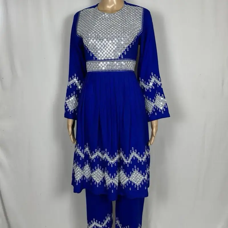 Hazaragi Dress for Women Afghan Tradtional Shisha Embriodery 100% Cotton Two-Pieces with Pants لباس هزارگی زنان...