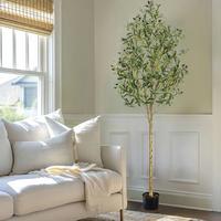 CEWOR Olive Tree Artificial Indoor Faux Olive Trees Large Fake Potted Olive Tree Decorative Plants with Branches for Home Dec...
