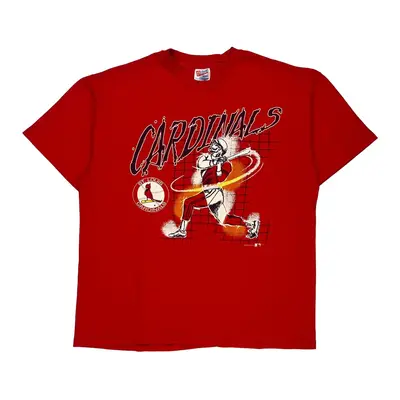 1993 St Louis Cardinals Hanes Mlb T-Shirt - XL Red Cotton