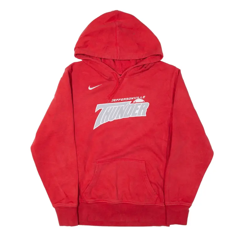 NIKE Jeffersonville Thunder Baseball USA Hoodie Red Pullover Mens S