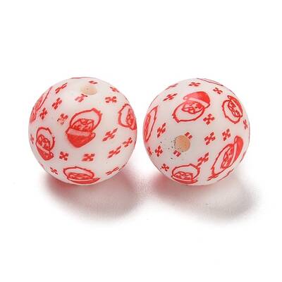 Christmas Round Silicone Beads
