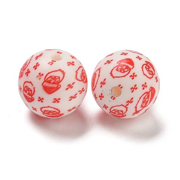 Christmas Round Silicone Beads