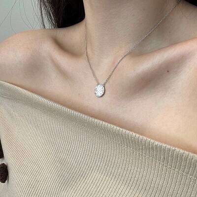 Flat Round with Star 925 Sterling Silver Micro Pave Cubic Zirconia Pendant Necklaces