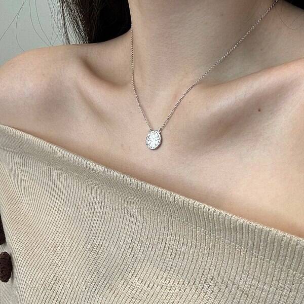 Flat Round with Star 925 Sterling Silver Micro Pave Cubic Zirconia Pendant Necklaces