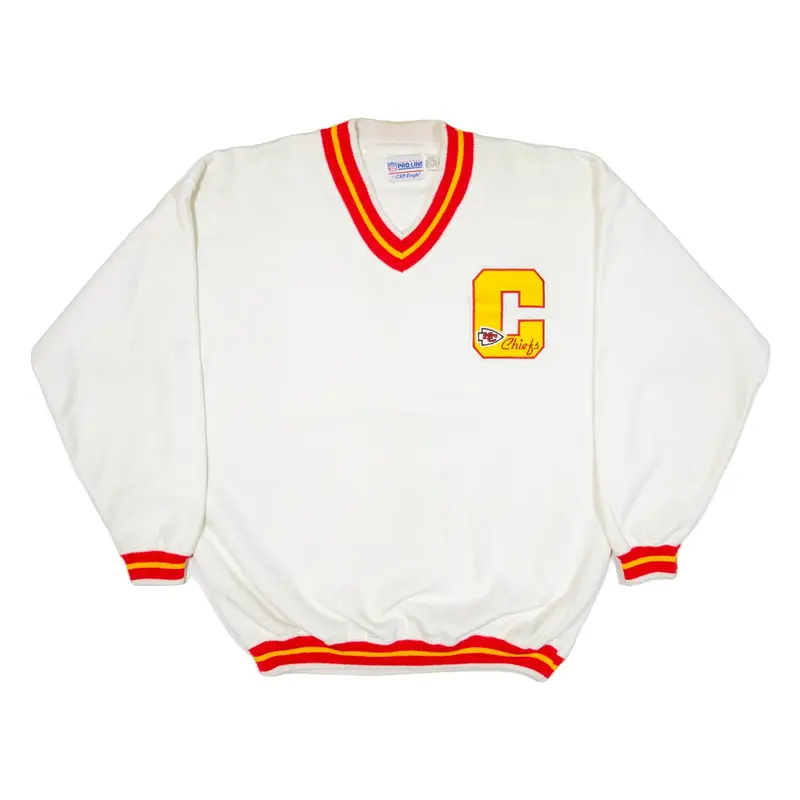 CLIFF ENGLE Kansa City Chiefs Mens Sweatshirt White 90s USA XL