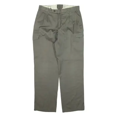 EDMONTE Cargo Trousers Green Relaxed Straight Mens W30 L30