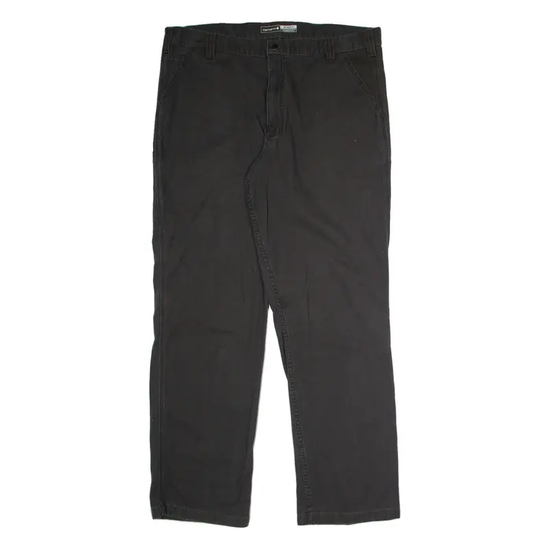 CARHARTT Workwear Mens Canvas Trousers Grey Relaxed Straight W40 L34