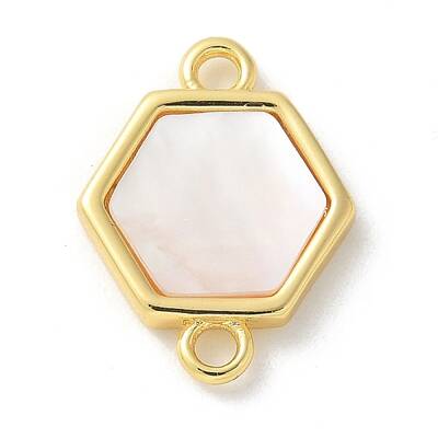 Natural White Shell Connector Charms