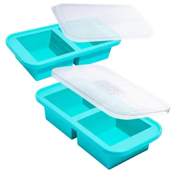 Souper Cubes 2 Cup Meal Prep Silicone Freezer Molds With Lids, 2 Pack, Freeze Food in Perfect Portions, Perfect for Soup, Lef...