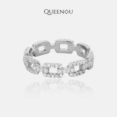 【826】Geometric Elegance Cubic Ziconia Ring– Modern and Stylish Choice for Engagement, Wedding, or Special Occasions