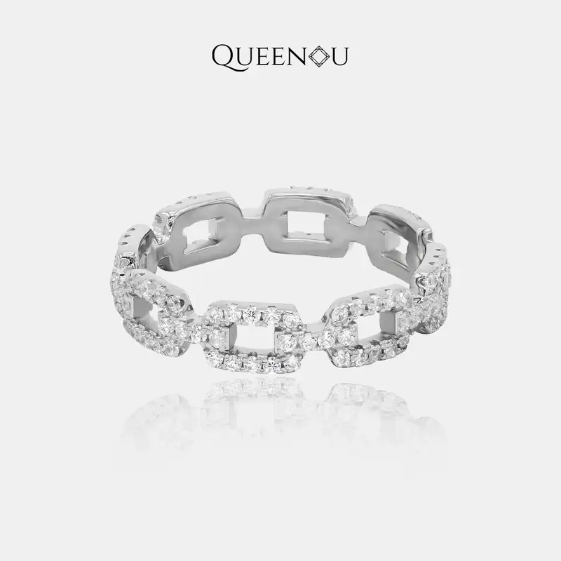 【826】Geometric Elegance Cubic Ziconia Ring– Modern and Stylish Choice for Engagement, Wedding, or Special Occasions