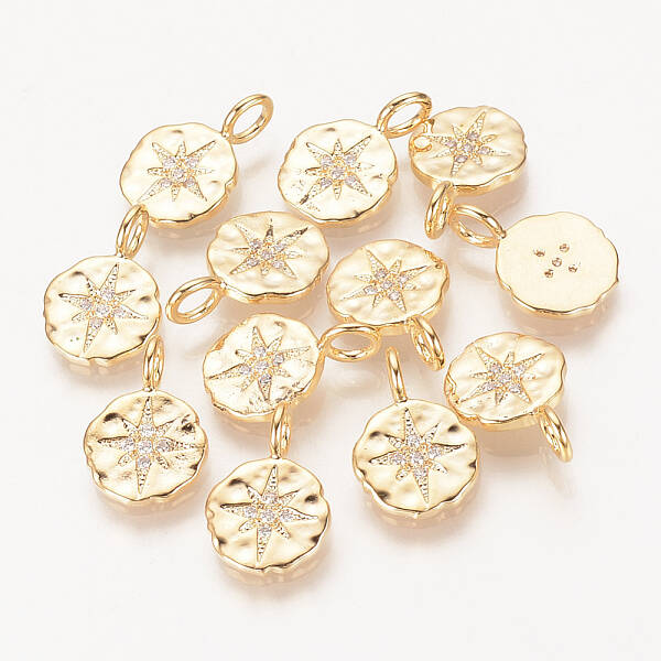 Brass Micro Pave Cubic Zirconia Charms