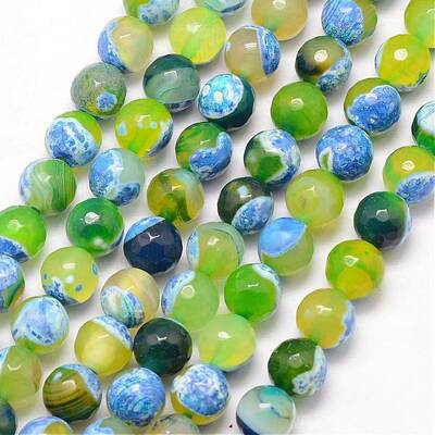 Natural Fire Crackle Agate Bead Strands