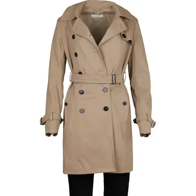 Marella Trench Coat - Small Beige Cotton Blend