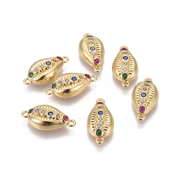 Brass Micro Pave Cubic Zirconia Links