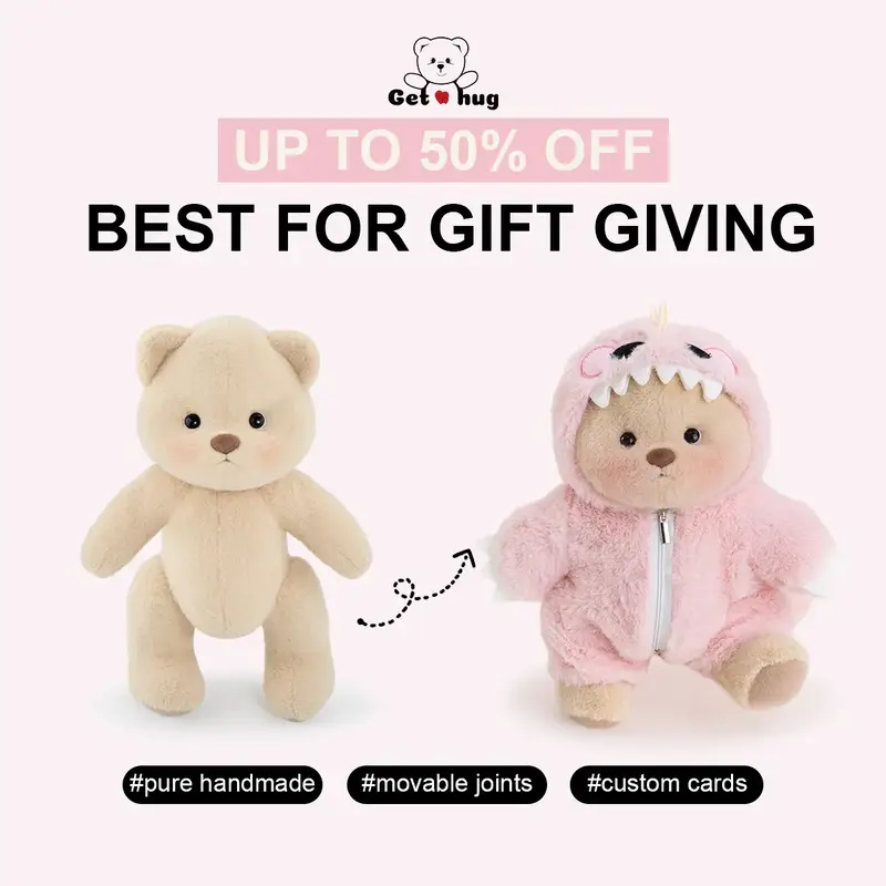 Dinosaur Teddy Bear | Getahug 5 Moveable Joints & Changeable Outfits, Soft Stuffed Animal Plush, Unique Gift for Dino Lovers ...