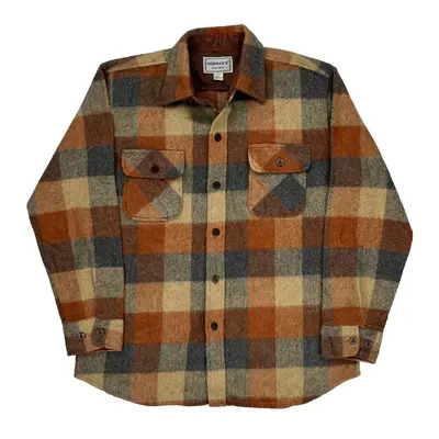 Osh Man'S Checked Flannel Shirt - Large Brown Polyester Blend