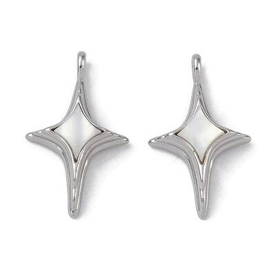 Brass Pave Shell Pendants
