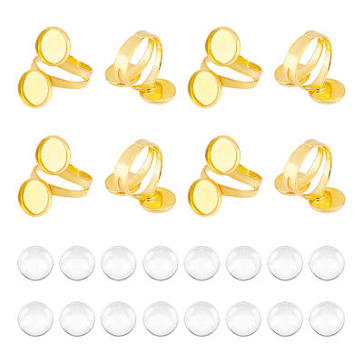 DIY Double Blank Dome Finger Ring Making Kit